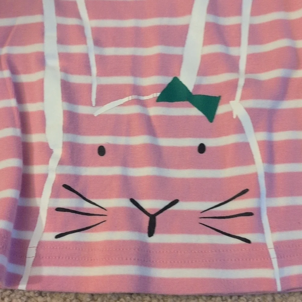 Hanna Andersson Easter Bunny Pink, White & Green Pajama Set Size 2T